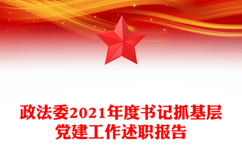 政法委2021年度書記抓基層黨建工作述職報告