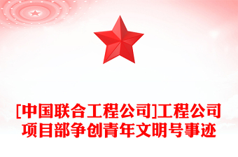 [中國聯(lián)合工程公司]工程公司項目部爭創(chuàng)青年文明號事跡
