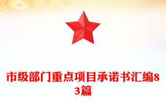 市級部門重點項目承諾書匯編83篇