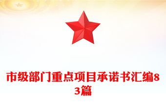 市級部門重點項目承諾書匯編83篇