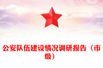 公安隊伍建設(shè)情況調(diào)研報告（市級）