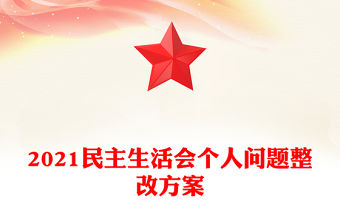 2021民主生活會個人問題整改方案
