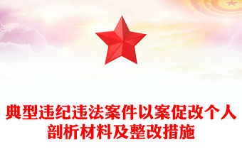 典型違紀(jì)違法案件以案促改個(gè)人剖析材料及整改措施
