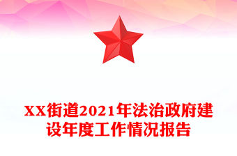 XX街道2021年法治政府建設年度工作情況報告