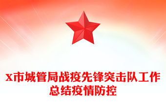 X市城管局戰疫先鋒突擊隊工作總結疫情防控