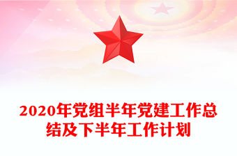 2020年黨組半年黨建工作總結及下半年工作計劃