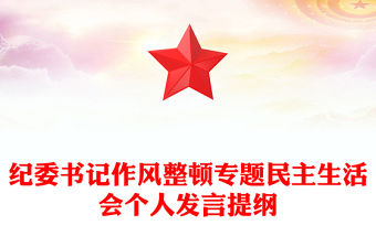 紀(jì)委書記作風(fēng)整頓專題民主生活會個人發(fā)言提綱