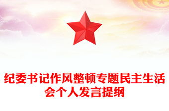 紀委書記作風整頓專題民主生活會個人發(fā)言提綱