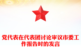 黨代表在代表團討論審議市委工作報告時的發(fā)言