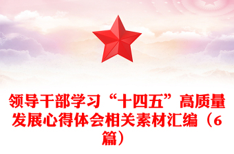 領(lǐng)導(dǎo)干部學(xué)習(xí)“十四五”高質(zhì)量發(fā)展心得體會(huì)相關(guān)素材匯編（6篇）