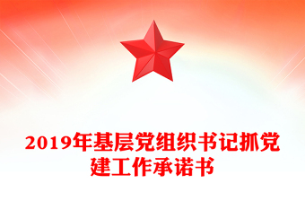 2019年基層黨組織書記抓黨建工作承諾書