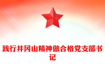 踐行井岡山精神做合格黨支部書記