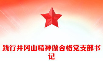 踐行井岡山精神做合格黨支部書記