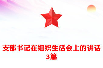 支部書記在組織生活會上的講話3篇