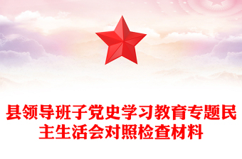 縣領(lǐng)導(dǎo)班子黨史學(xué)習(xí)教育專題民主生活會(huì)對(duì)照檢查材料