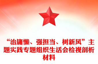 “治庸懶、強(qiáng)擔(dān)當(dāng)、樹新風(fēng)”主題實(shí)踐專題組織生活會(huì)檢視剖析材料