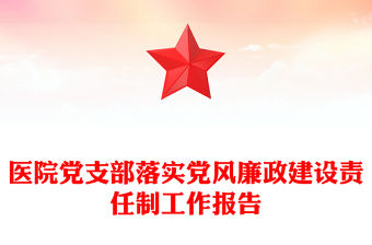 醫(yī)院黨支部落實(shí)黨風(fēng)廉政建設(shè)責(zé)任制工作報(bào)告