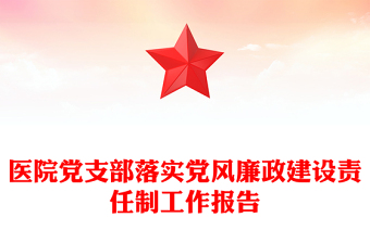 醫(yī)院黨支部落實黨風(fēng)廉政建設(shè)責(zé)任制工作報告