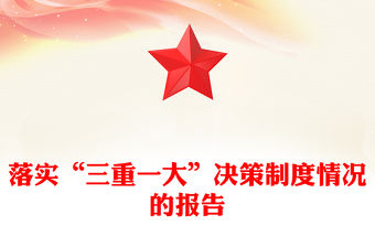 落實“三重一大”決策制度情況的報告