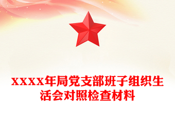 XXXX年局黨支部班子組織生活會(huì)對(duì)照檢查材料