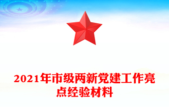 2021年市級(jí)兩新黨建工作亮點(diǎn)經(jīng)驗(yàn)材料