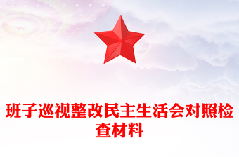 班子巡視整改民主生活會對照檢查材料