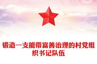 鍛造一支能帶富善治理的村黨組織書記隊伍