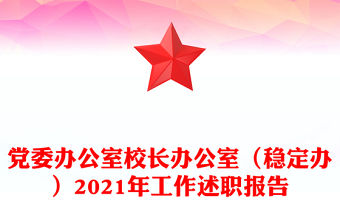 黨委辦公室校長辦公室（穩定辦）2021年工作述職報告