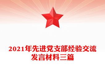 2021年先進黨支部經驗交流發言材料三篇