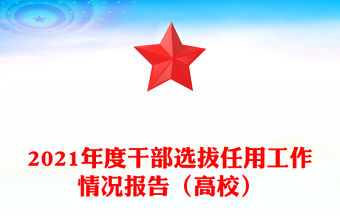 2021年度干部選拔任用工作情況報(bào)告（高校）