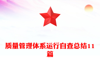 質(zhì)量管理體系運(yùn)行自查總結(jié)11篇