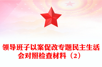 領(lǐng)導(dǎo)班子以案促改專題民主生活會對照檢查材料(2)