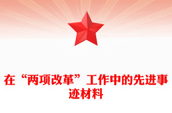 在“兩項改革”工作中的先進事跡材料