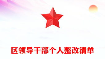 區(qū)領(lǐng)導(dǎo)干部個人整改清單