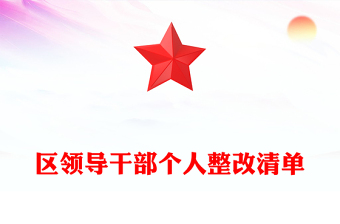 區(qū)領(lǐng)導(dǎo)干部個(gè)人整改清單