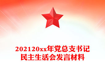 202120xx年黨總支書記民主生活會發言材料