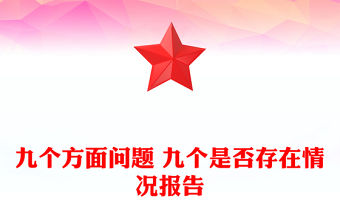 九個方面問題 九個是否存在情況報告