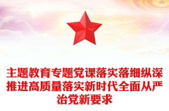 主題教育專題黨課落實落細縱深推進高質量落實新時代全面從嚴治黨新要求