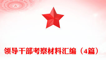 領導干部考察材料匯編（4篇）