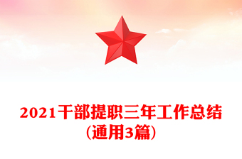 2021干部提職三年工作總結(jié)(通用3篇)