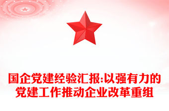 國企黨建經驗匯報:以強有力的黨建工作推動企業改革重組