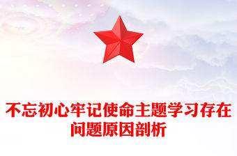 不忘初心牢記使命主題學習存在問題原因剖析