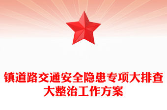 鎮道路交通安全隱患專項大排查大整治工作方案