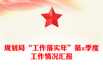 規(guī)劃局“工作落實年”第x季度工作情況匯報