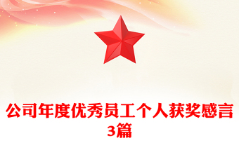 公司年度優(yōu)秀員工個人獲獎感言3篇