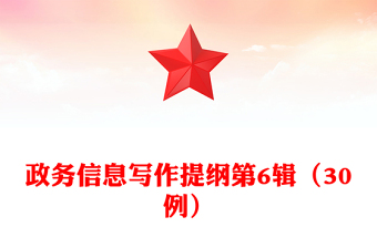 政務(wù)信息寫作提綱第6輯(30例)