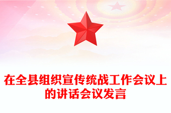 在全縣組織宣傳統(tǒng)戰(zhàn)工作會議上的講話會議發(fā)言