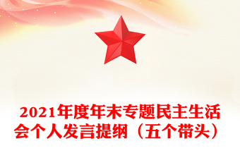 2021年度年末專題民主生活會個人發(fā)言提綱（五個帶頭）