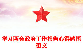 學習兩會政府工作報告心得感悟范文