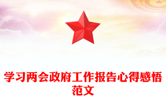 學習兩會政府工作報告心得感悟范文